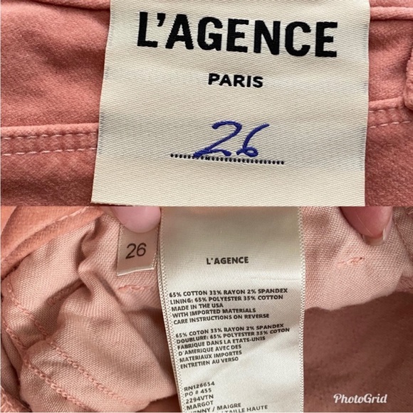 L’Agence Margot Blush Pink Skinny Velvet Jeans Size 26 - Picture 4 of 10